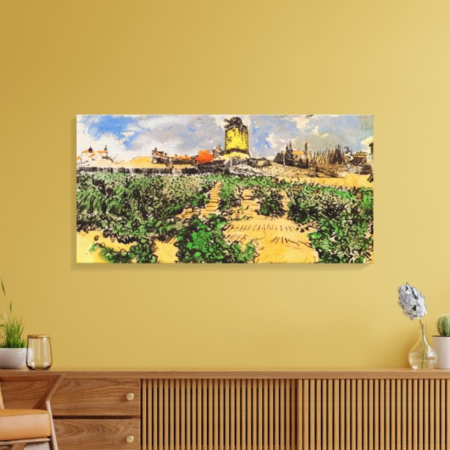 Van Gogh Mill of Alphonse Daudet at Fontevielle Canvas Print (Insitu(LivingRoom))