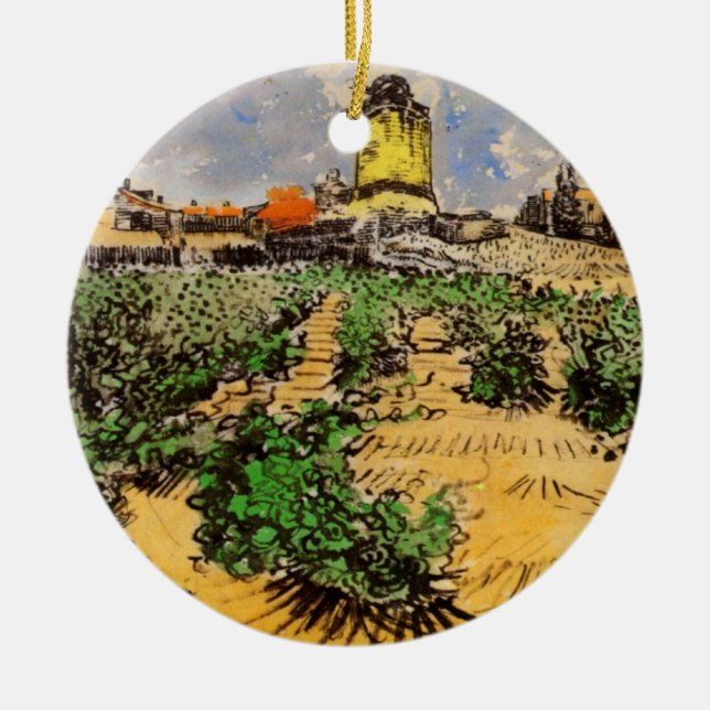Van Gogh Mill of Alphonse Daudet at Fontevielle Ceramic Ornament (Front)