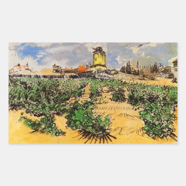 Van Gogh Mill of Alphonse Daudet at Fontevielle Sticker (Front)