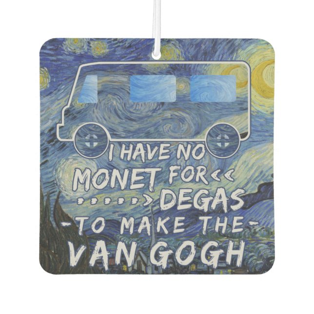 Van Gogh Monet Degas Funny Artist Pun Starry Night Car Air Freshener (Front)