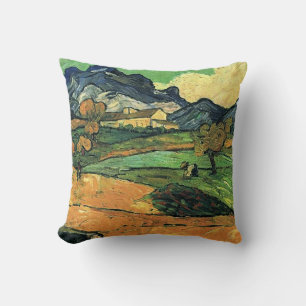 Van Gogh - Mount Gaussier, famous painting, Throw Pillow