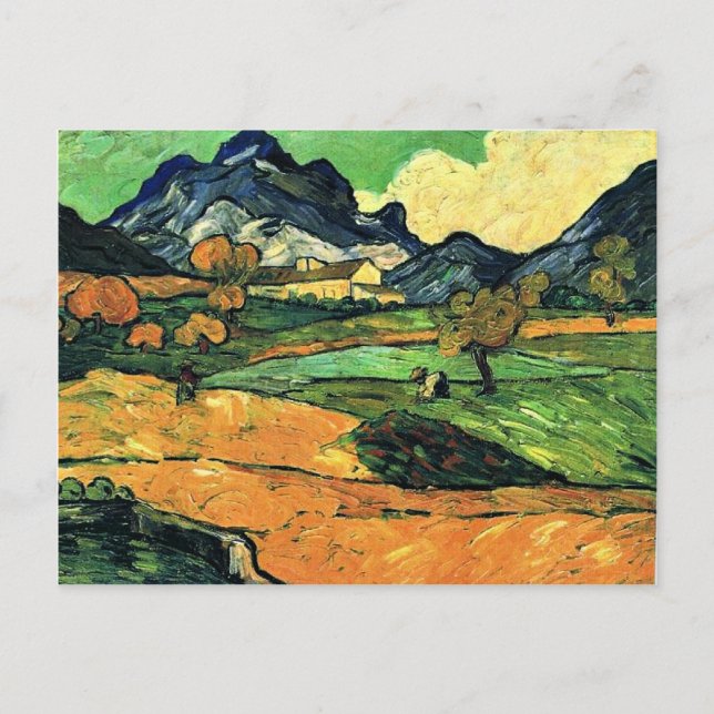 Van Gogh - Mount Gaussier with Mas de Saint-Paul Postcard (Front)