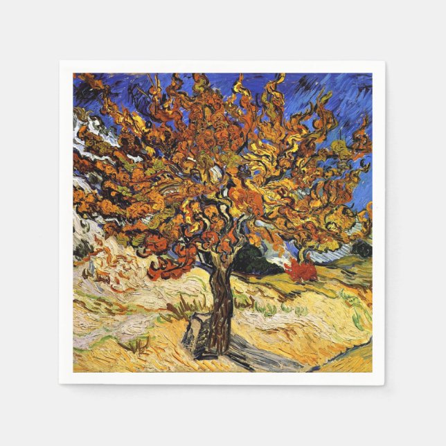 Van Gogh - Mulberry Tree, fine art Napkin (Front)