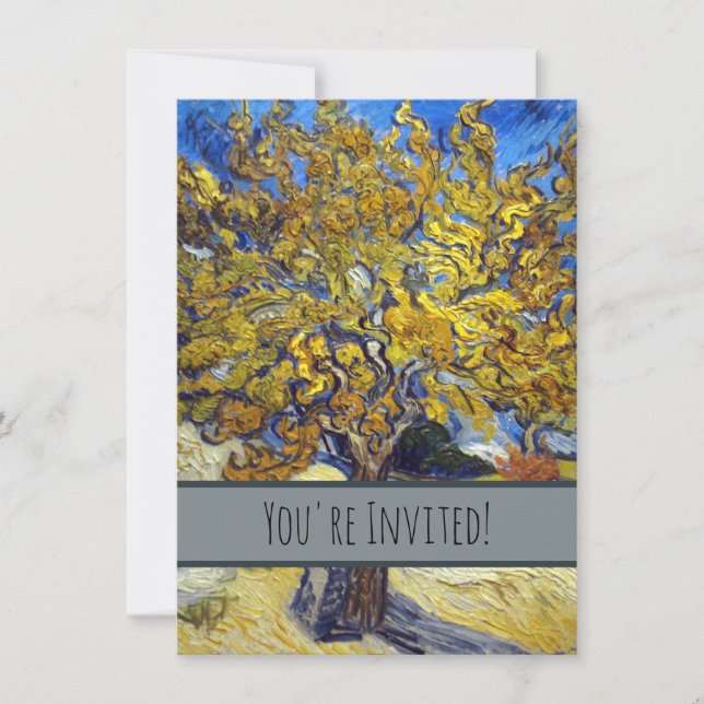 Van Gogh Mulberry Tree Masterpiece Art Invitation (Front)