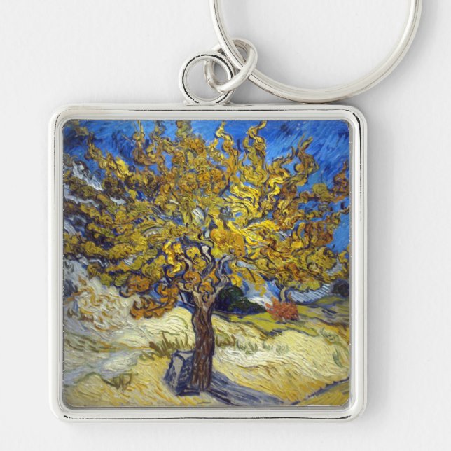 Van Gogh Mulberry Tree Masterpiece Art Keychain (Front)