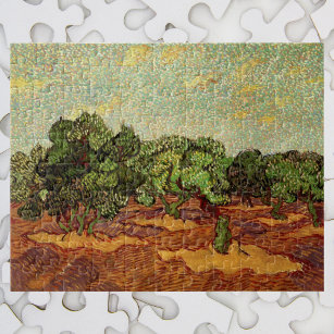 Van Gogh Olive Grove Pale Blue Sky, Fine Art Jigsaw Puzzle
