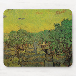 Van Gogh Olive Grove Picking Figures, Fine Art Mouse Pad
