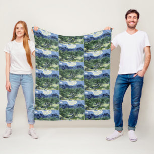 Van Gogh Olive Trees - Blue Mountain Art Fleece Blanket