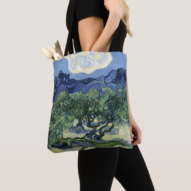 Van Gogh Olive Trees - Blue Mountain Art Tote Bag (Close Up)