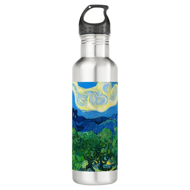 Van Gogh Olive Trees in a Mountainous Landscape 710 Ml Water Bottle (Front)