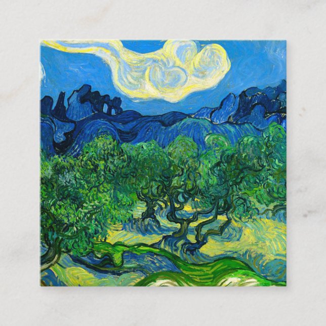 Van Gogh Olive Trees in a Mountainous Landscape Enclosure Card (Front)