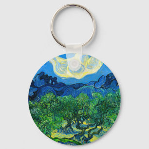 Van Gogh Olive Trees in a Mountainous Landscape Keychain