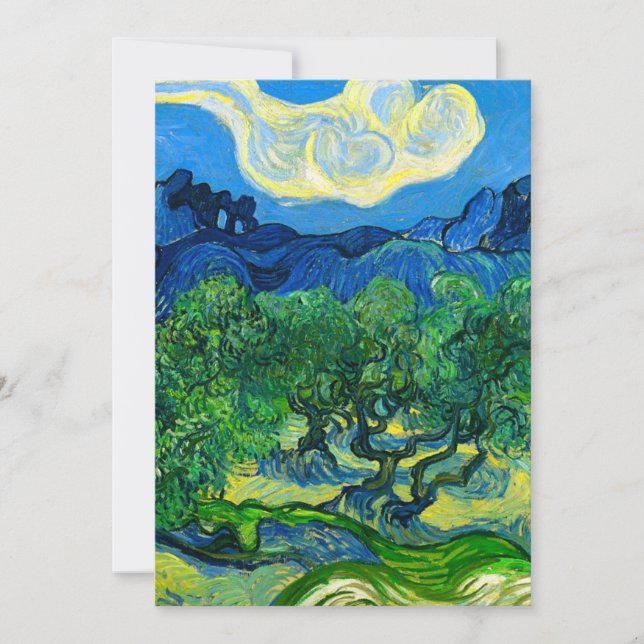 Van Gogh Olive Trees in a Mountainous Landscape Save The Date (Front)