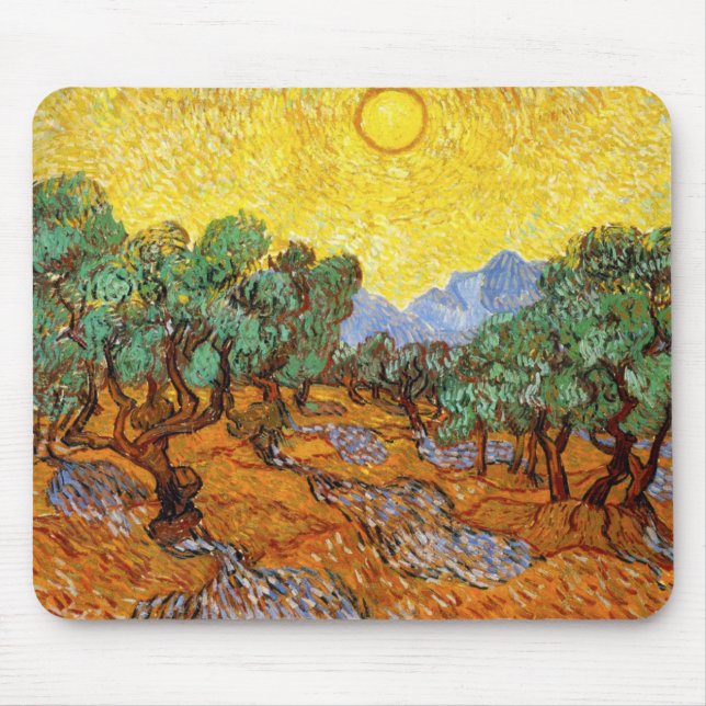 Van Gogh Olive Trees Mouse Pad (Front)