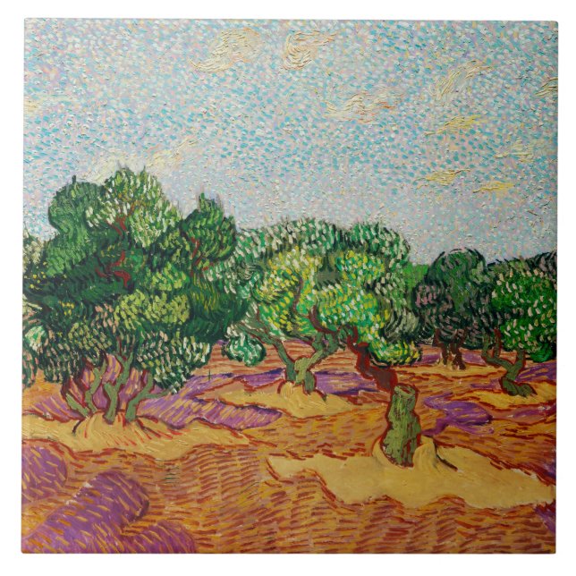 Van Gogh - Olive Trees,  Tile (Front)