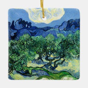 Van Gogh - Olive Trees with Alpilles Background Ceramic Ornament