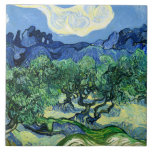 Van Gogh - Olive Trees with Alpilles in Background Tile<br><div class="desc">Olive Trees with the Alpilles in the Background,  famous painting by Vincent van Gogh</div>