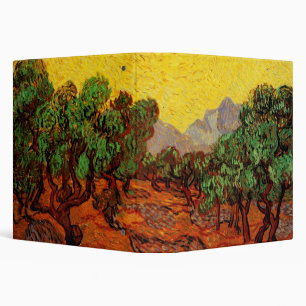Van Gogh Olive Trees with Yellow Sky and Sun Binder