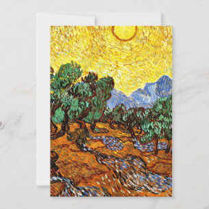 Van Gogh - Olive Trees with Yellow Sky and Sun Card