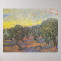 Van Gogh Olive Trees Yellow Sky Art