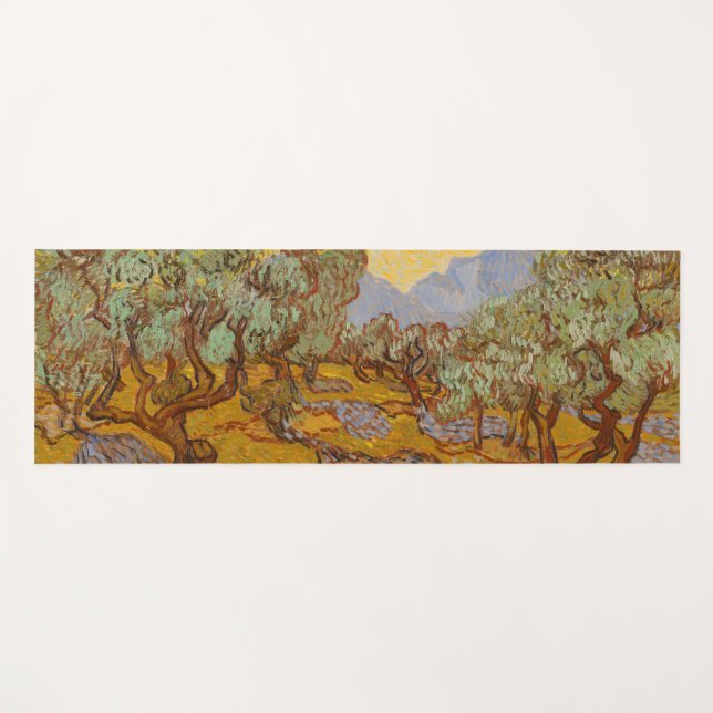 Van Gogh Olive Trees Yellow Sun Sky Yoga Mat (Front (Horizontal))