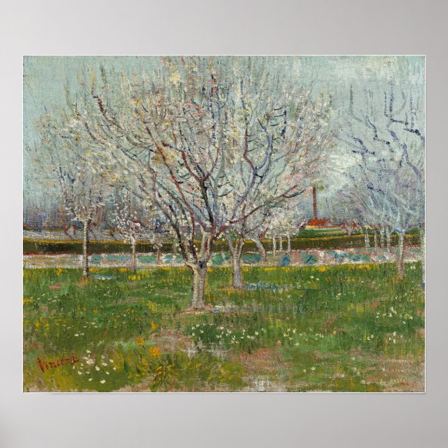 Van Gogh - Orchard In Blossom (Plum Trees) Poster (Front)