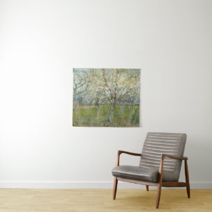 Van Gogh Orchard with Blooming Apricot Trees Tapestry