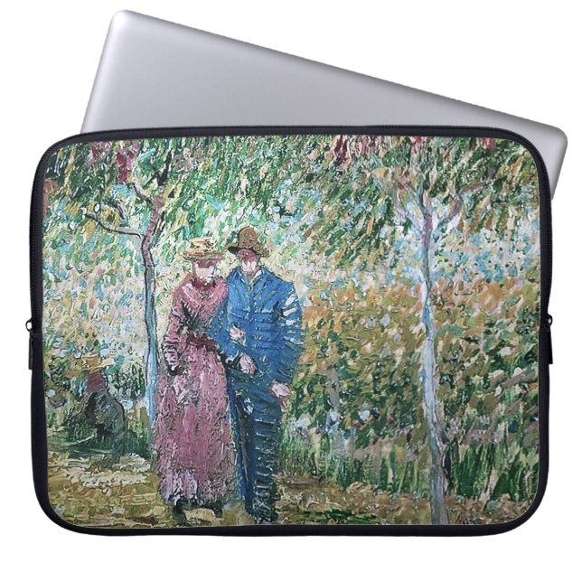 Van Gogh Painting of French Couple Laptop Sleeve (Front)