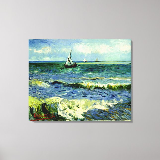 Van Gogh painting, Seascape, Canvas Print (Front)