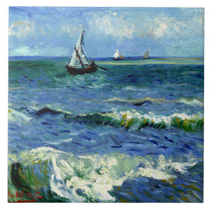 Van Gogh painting, Seascape, Tile