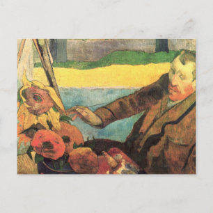 Van Gogh Painting Sunflowers - Paul Gauguin Postcard