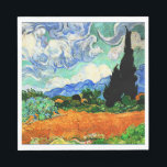 Van Gogh painting, Wheatfield with Cypress Tree Napkin<br><div class="desc">Wheatfield with Cypress Tree,  famous painting by Vincent van Gogh</div>