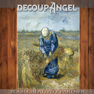 Van Gogh- Peasant Woman Binding Sheaves Decoupage Tissue Paper