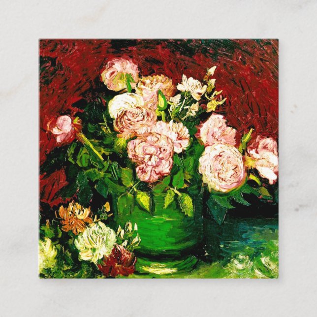 Van Gogh Peonies and Roses Enclosure Card (Front)