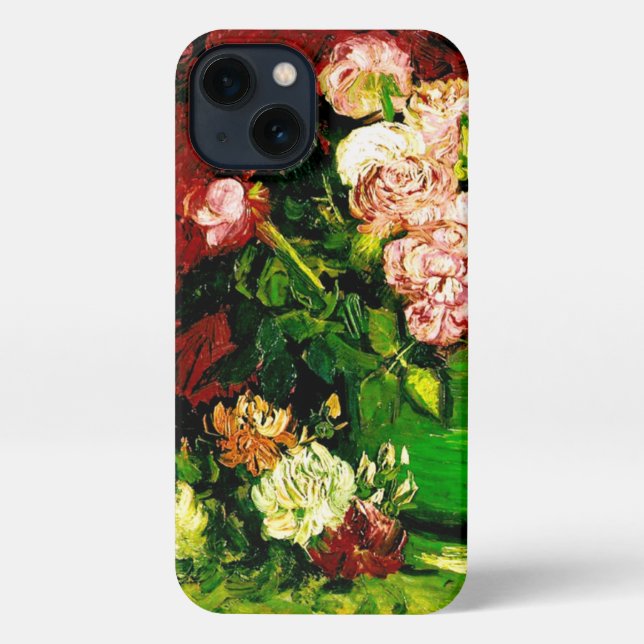 Van Gogh Peonies and Roses iPhone Case (Back)