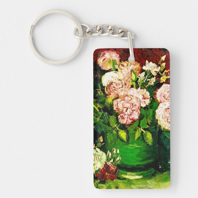 Van Gogh Peonies and Roses Keychain (Front)