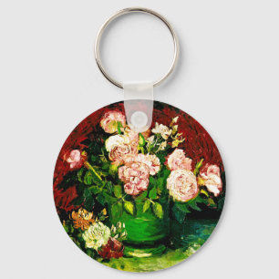 Van Gogh Peonies and Roses Keychain