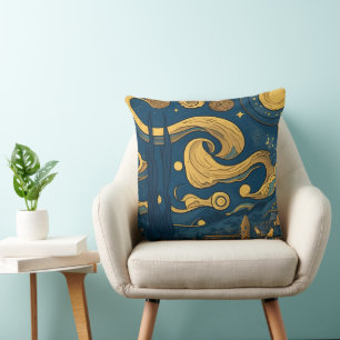 Van Gogh Pillows, AI generated Starry Night Design Throw Pillow
