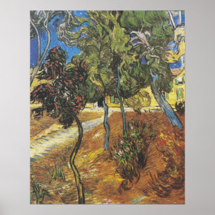 Van Gogh Pine Trees - Swirling Garden Art Poster