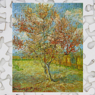 Van Gogh Pink Peach Tree in Blossom, Fine Art Jigsaw Puzzle