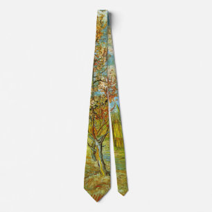 Van Gogh Pink Peach Tree in Blossom, Fine Art Tie