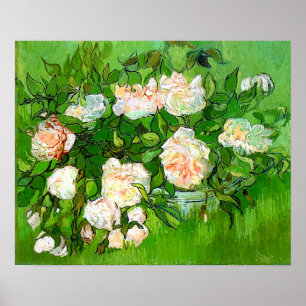 Van Gogh Pink Roses Poster