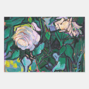 Van Gogh Pink Roses Wrapping Paper Sheet