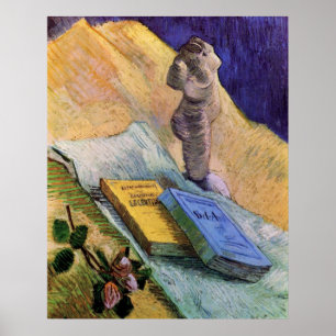 Van Gogh, Plaster Statuette, a Rose and Two Novels Poster