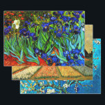 Van Gogh popular paintings, set of three Wrapping Paper Sheet<br><div class="desc">Flower Beds in Holland,  beloved painting by Vincent van Gogh,  Irises and Almond Blossoms</div>