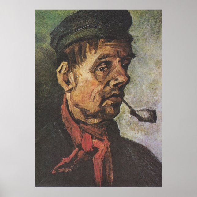 Van Gogh Portrait Of A Man With A Clay Pipe Print (Front)