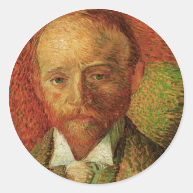 Van Gogh Portrait of the Art Dealer Alexander Reid Classic Round Sticker (Front)