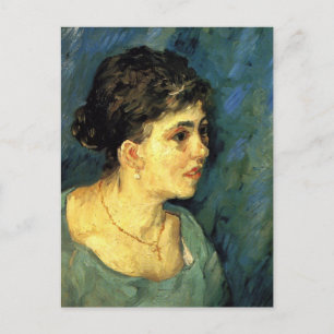 Van Gogh, Portrait of Woman in Blue, Vintage Art Postcard