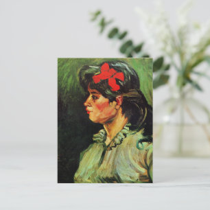Van Gogh - Portrait of Woman with Red Ribbon Postcard