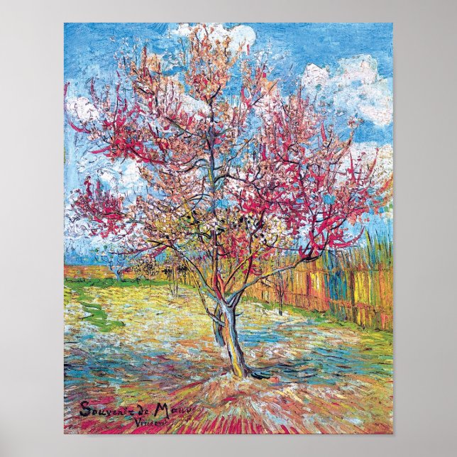 Van Gogh - Poster des arbres de pêche roses (Devant)